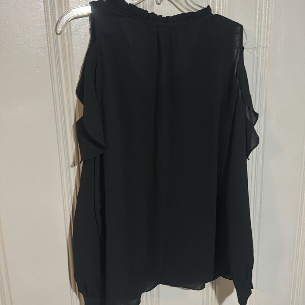 Black Open Shoulder Blouse by ee:some Size Large - Picture 5 of 6